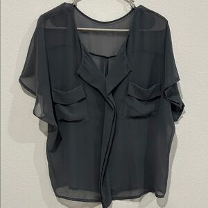 Elegant Sheer Grey Blouse